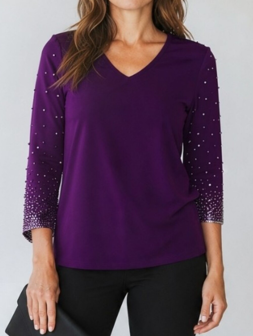 MSK Petite Blouse Womens Size Lare Petite Purple